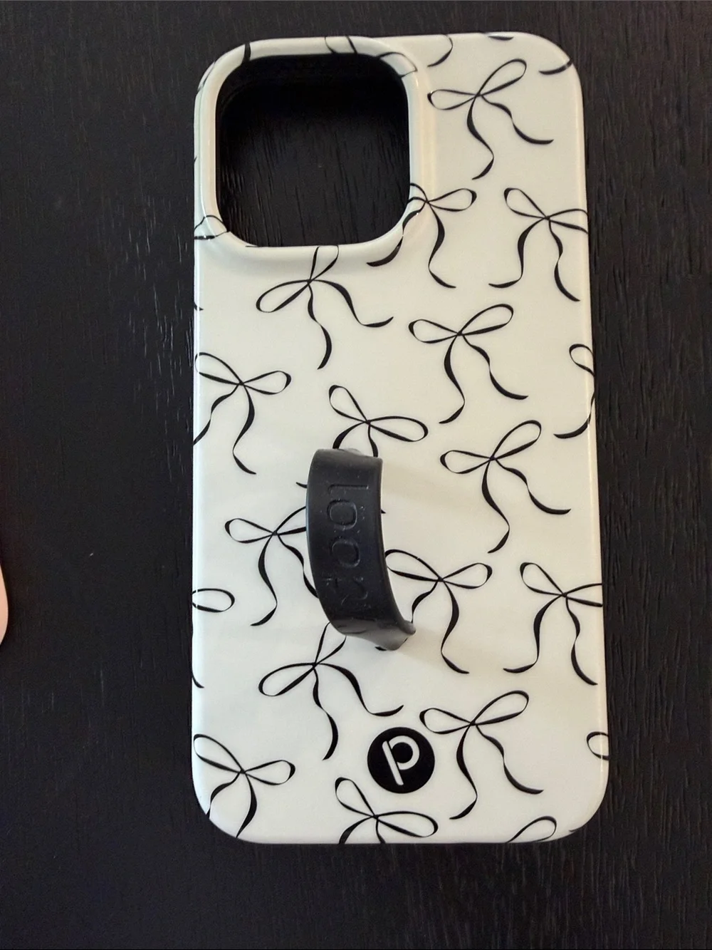 Apple iPhone Case Bundle — Black, Light Pink & White Patterned